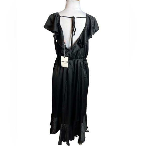 NWT Show me your mumu Samantha Ruffle Wrap
Dress black Sz 3X missing belt - Picture 4 of 10